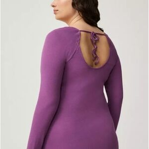Torrid Deep Purple Long Sleeve Top with Back Tie